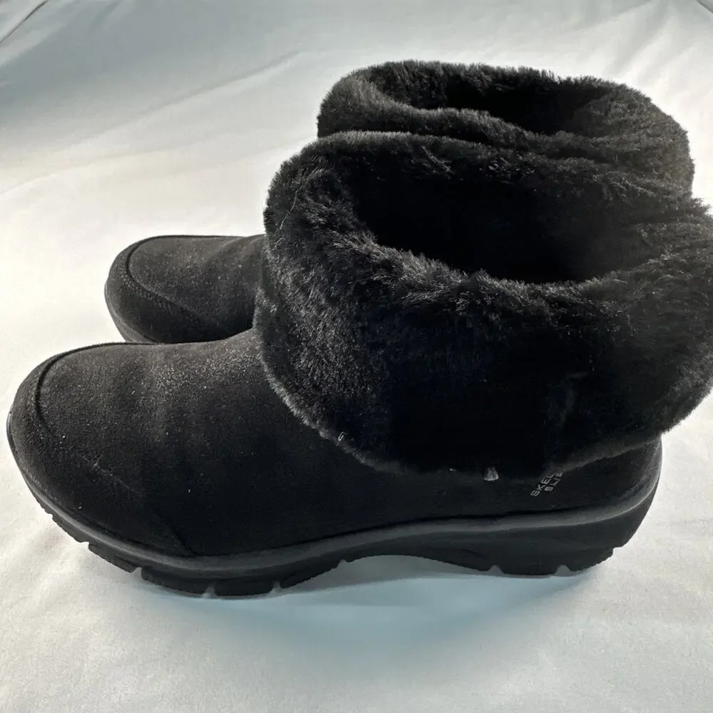 NWOT Skechers Easy Going Martha Stewart Women's Sz 9.5 Black Slip-In Boots Black